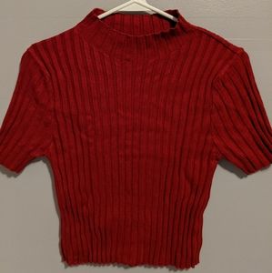 Forever 21 - Red Short Sleeve Turtle Neck